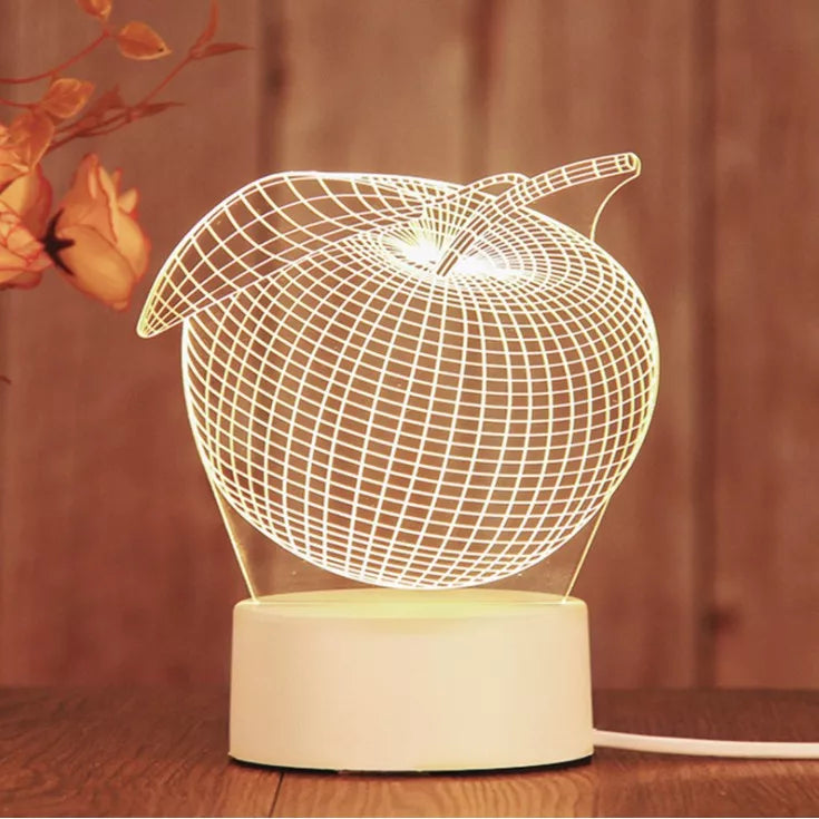 Luminária de Mesa de LED 3D Criativa  Luz Noturna Decorativa